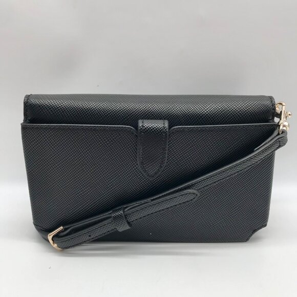 Guess Black Textured Noelle Flap Mini Crossbody - Picture 2 of 11